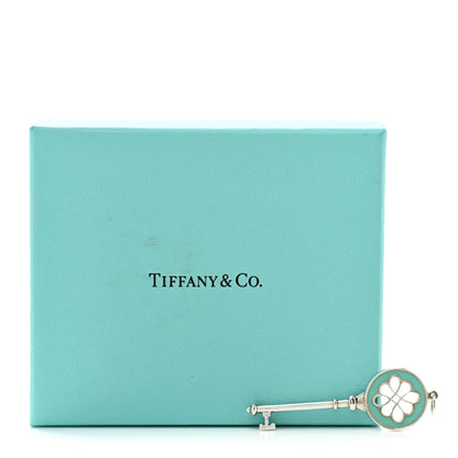 Tiffany Sterling Silver Enamel Knot Key Pendant Blue 6 of 6