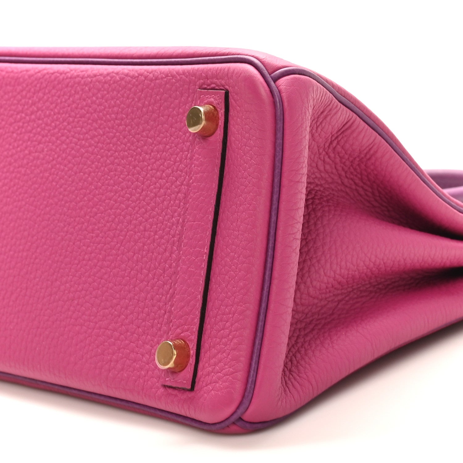 Hermes Togo Horseshoe Birkin 25 Rose Pourpre Cassis 10 of 11