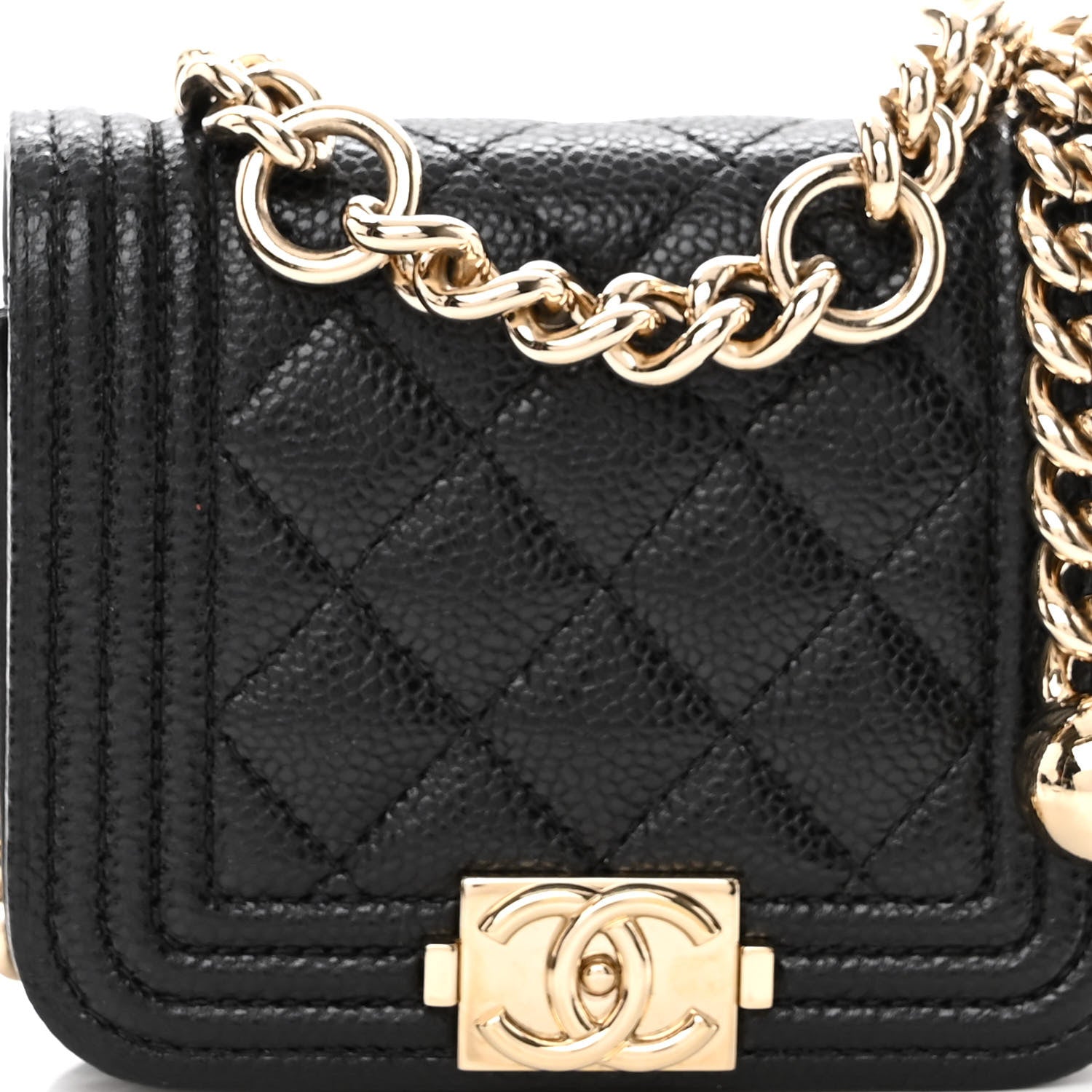 Chanel Caviar Quilted Boy Flap Waist Belt Bag Black 9 of 11