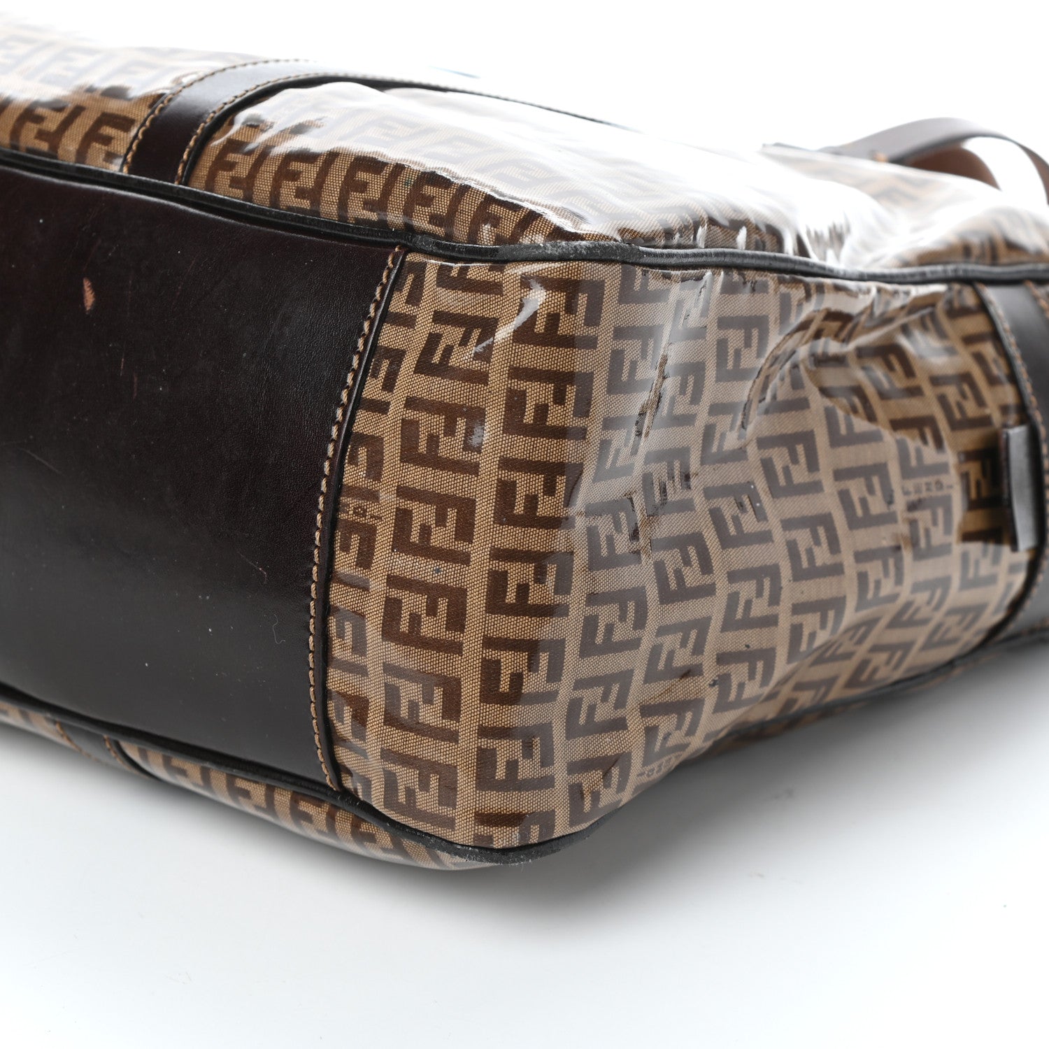 Fendi Vinyl Zucchino Tote Tobacco 9 of 9