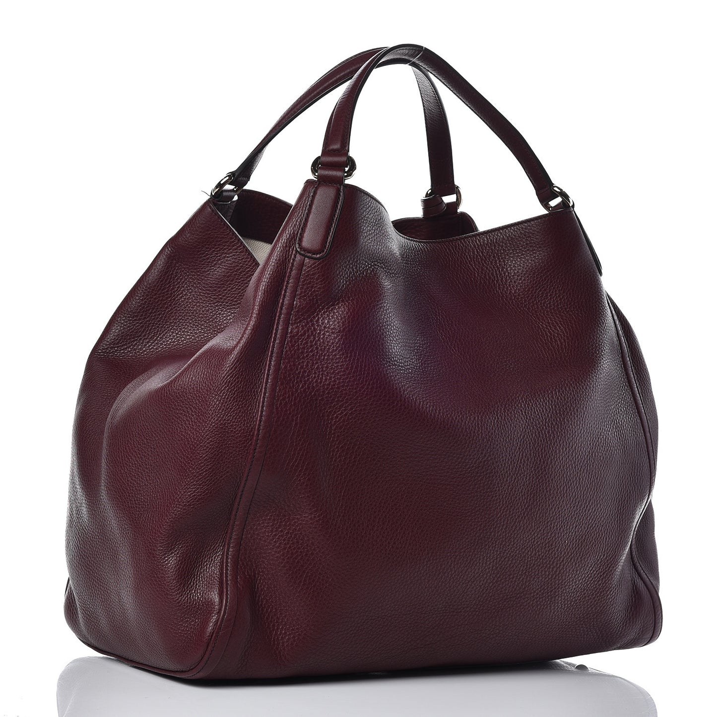 Pebbled Calfskin Large Soho Shoulder Bag Bordeaux