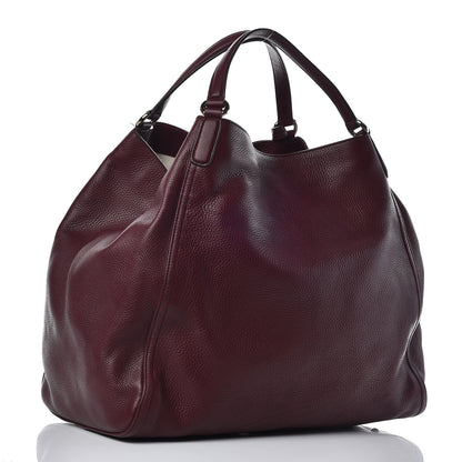 Gucci Pebbled Calfskin Large Soho Shoulder Bag Bordeaux 3 of 12