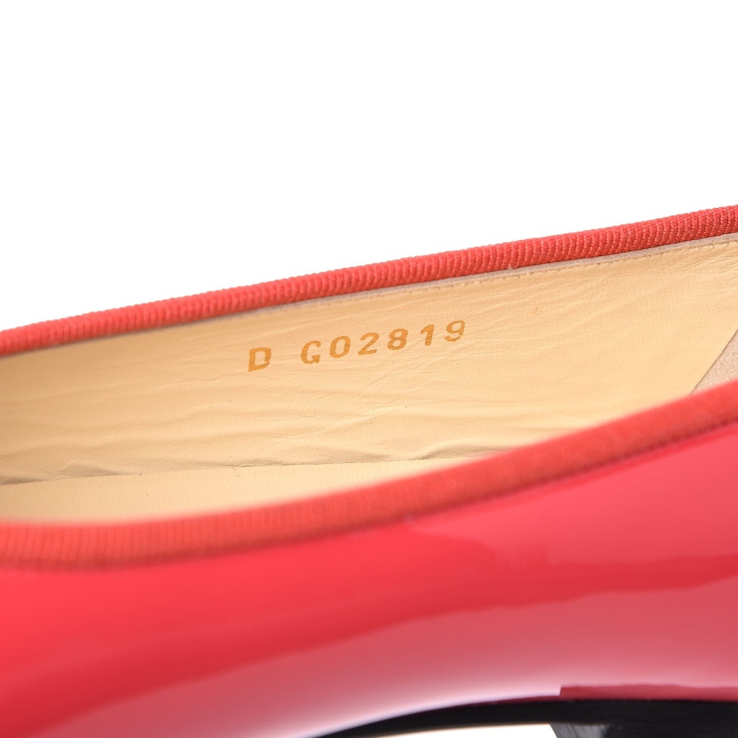 Patent Calfskin CC Cap Toe Ballerina Flats 39 Coral
