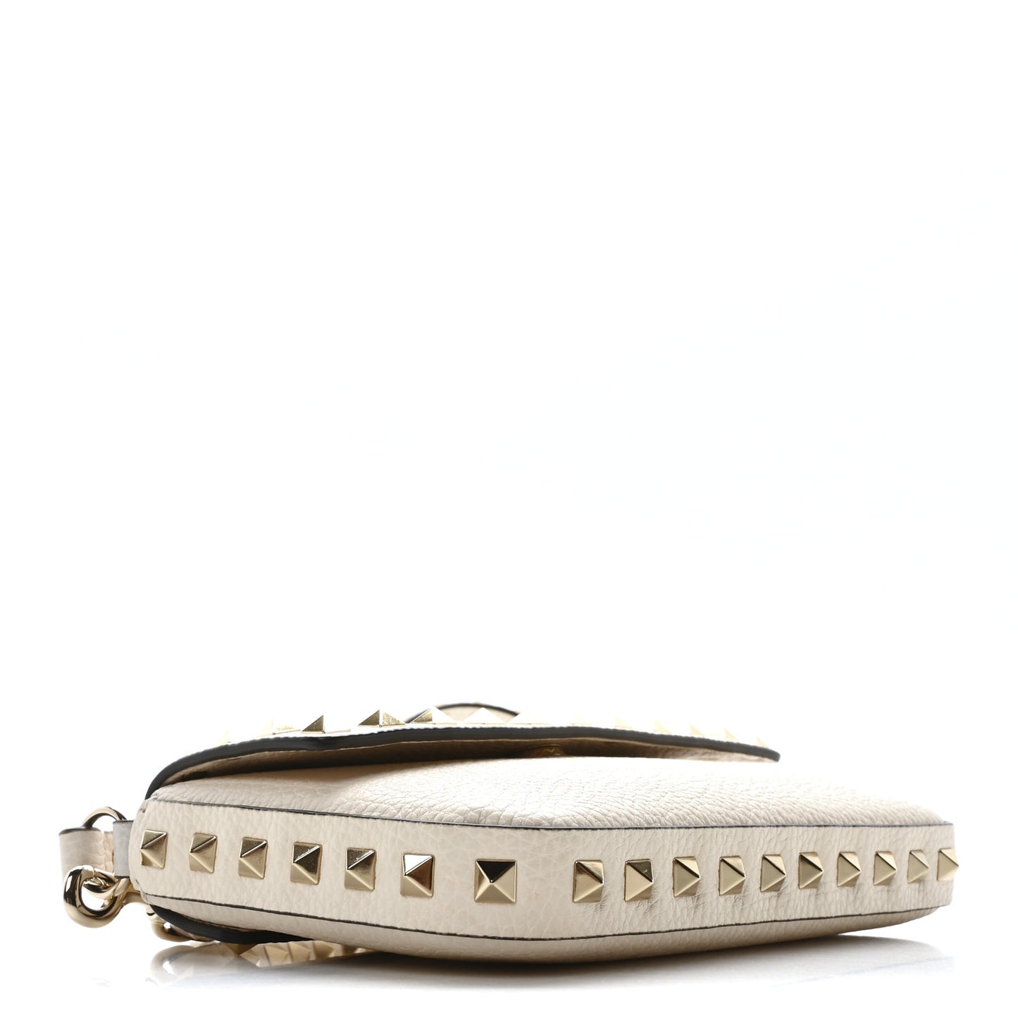 Calfskin Rockstud Crossbody Pouch Light Ivory