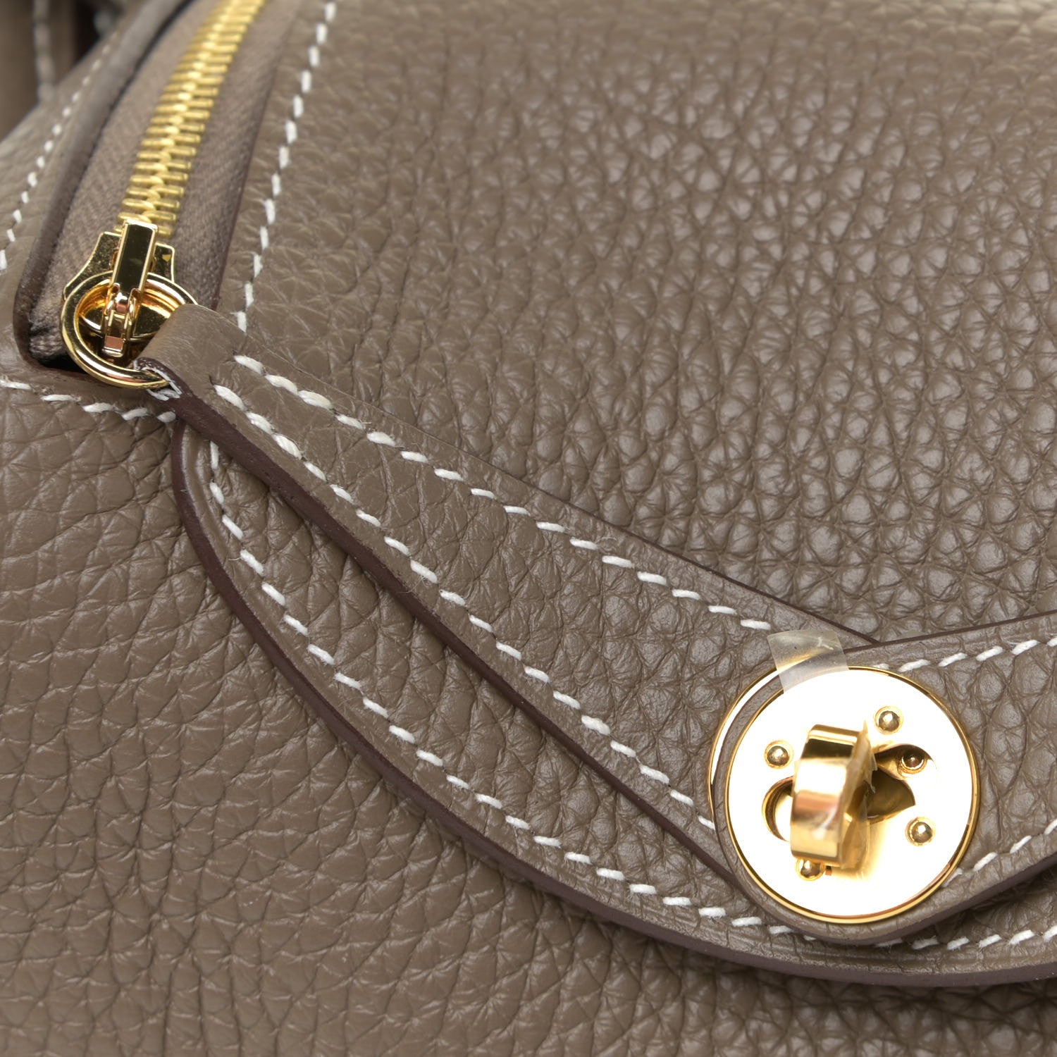 Hermes Taurillon Clemence Mini Lindy 20 Etoupe 11 of 12