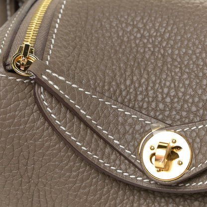 Hermes Taurillon Clemence Mini Lindy 20 Etoupe 11 of 12