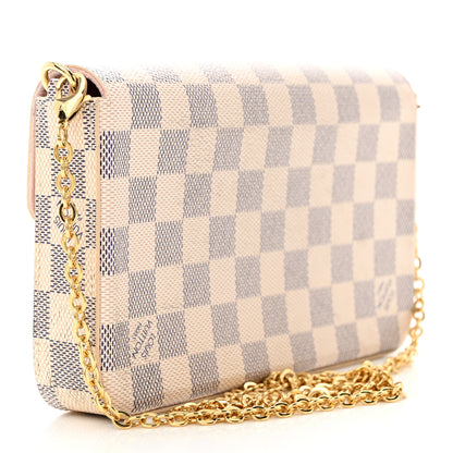 Louis Vuitton Damier Azur Pochette Felicie Chain Wallet Rose Ballerine 4 of 12