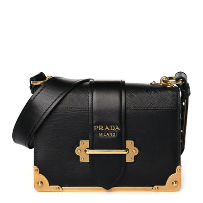 Prada City Calf Saffiano Mini Cahier Bag Black 1 of 8