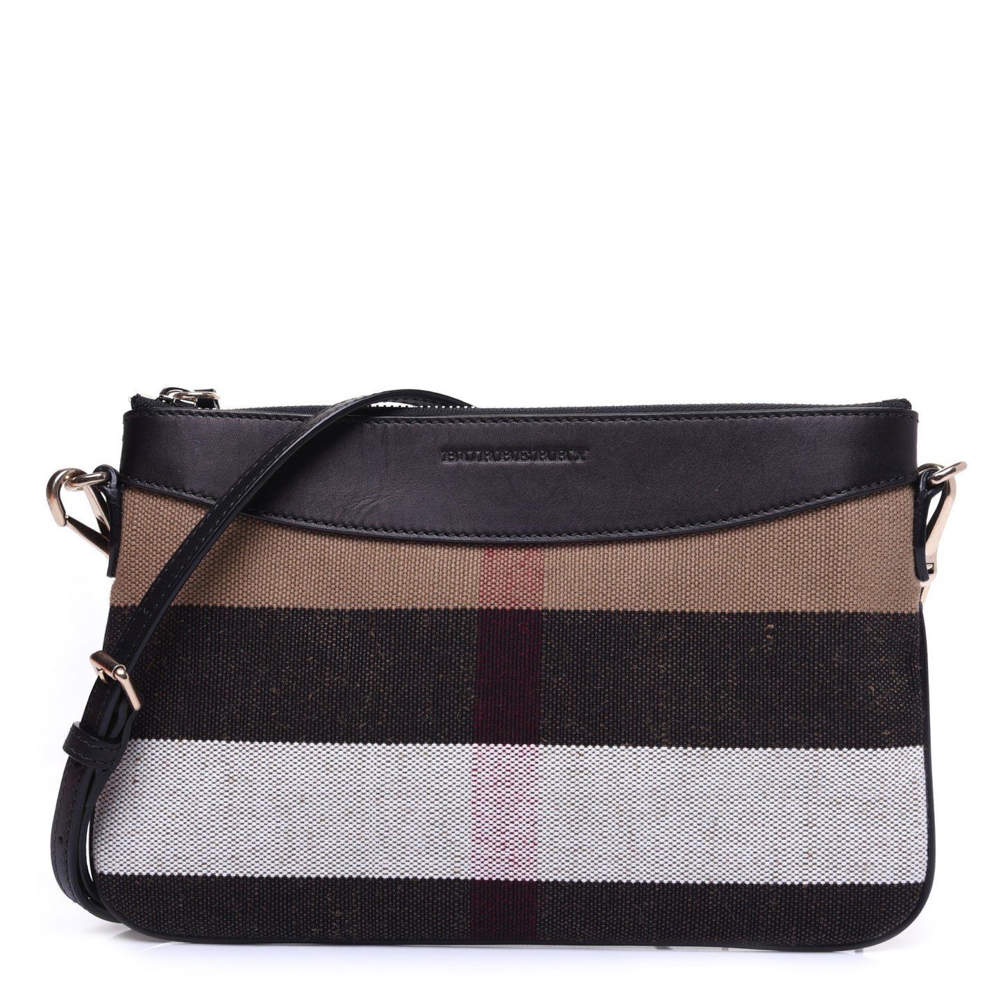 Mega Check Peyton Crossbody Clutch Bag Black