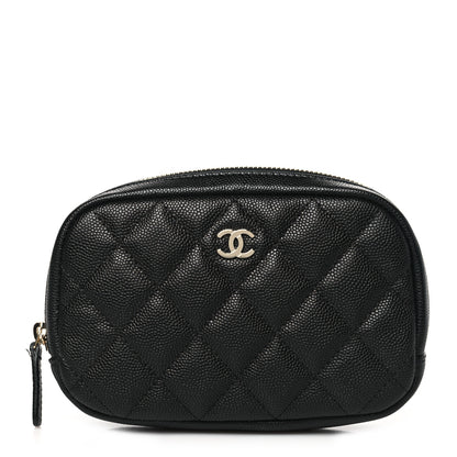 Chanel Caviar Quilted Small Curvy Pouch Cosmetic Case Black 1 of 10
