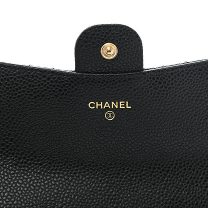 Chanel Caviar Quilted Large Gusset Flap Wallet Black 6 of 10