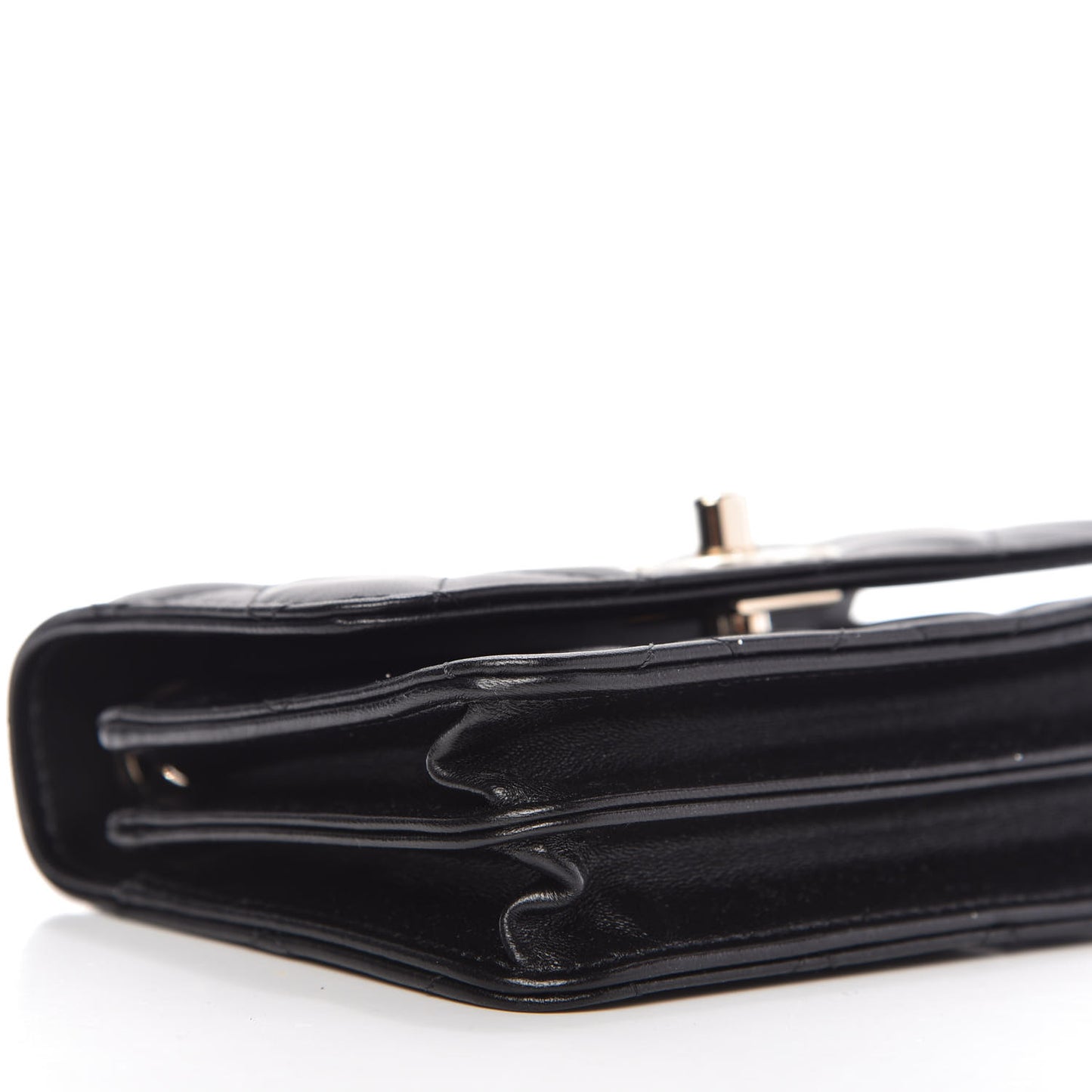 Lambskin Quilted Mini Trendy CC Wallet On Chain WOC Black