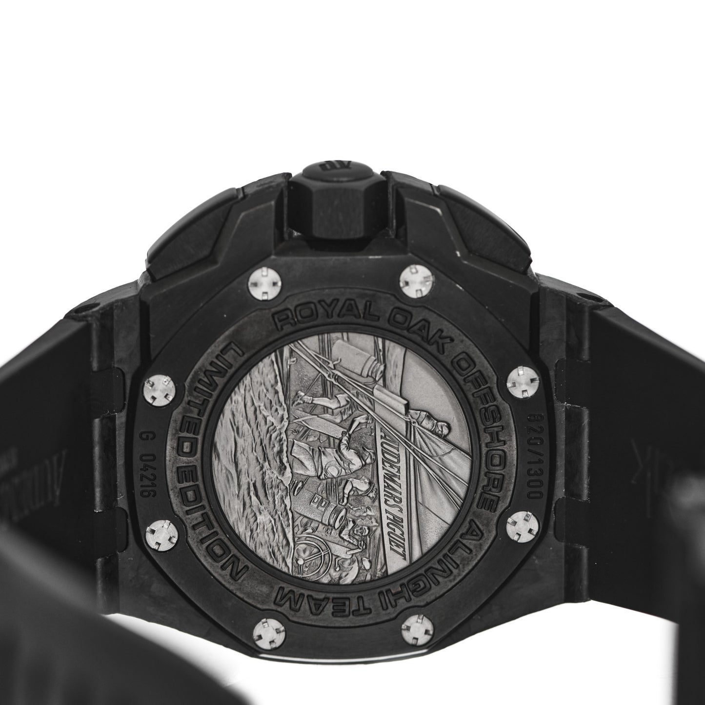 Carbon Fiber Rubber 44mm Royal Oak Offshore Chronograph Limited Edition "Alinghi Team" Automatic Watch Black 26062FS.OO.A002CA.01