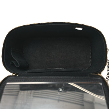 Chanel Lambskin Quilted Small Top Handle Vanity Case With Chain Black 6 of 12