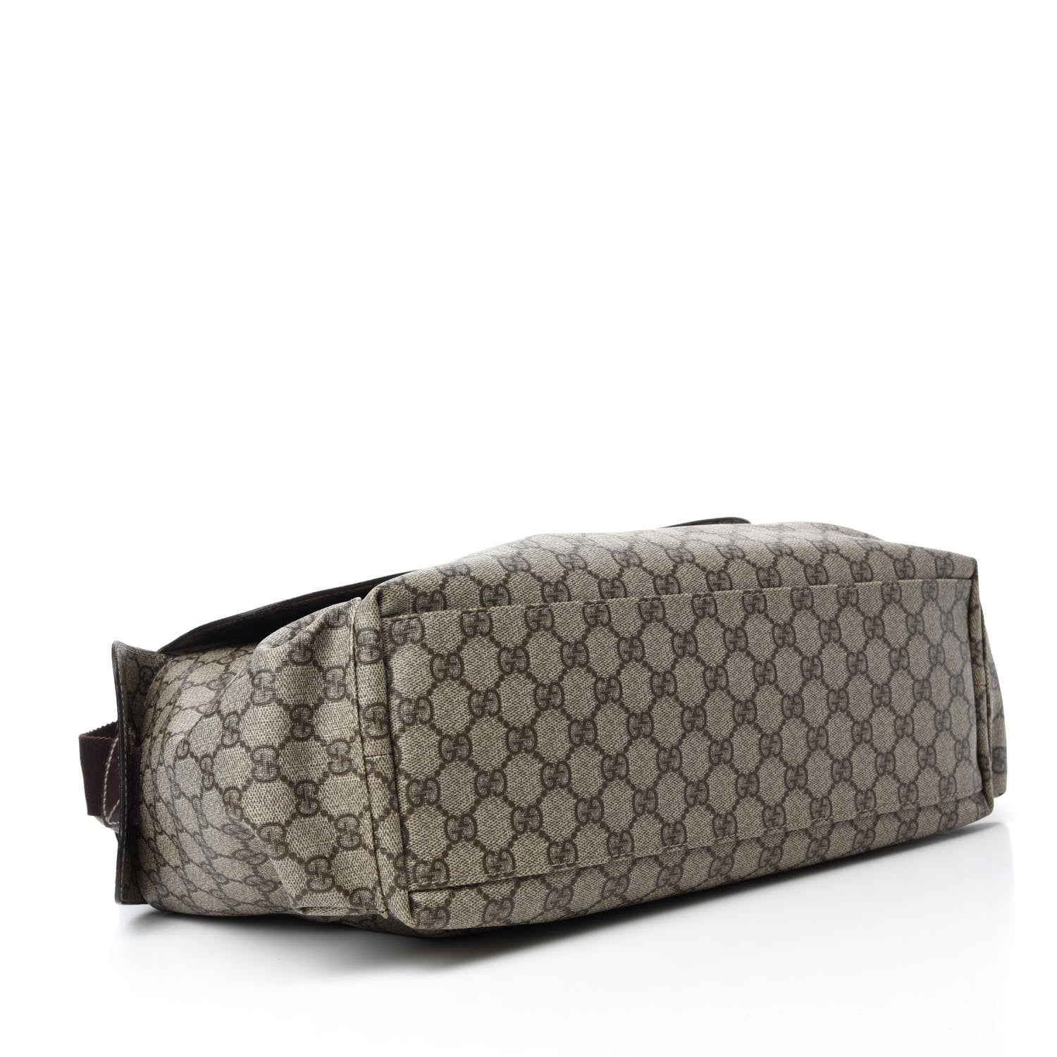 Gucci GG Supreme Monogram Selleria Calfskin Messenger Diaper Bag Beige Ebony Cocoa Dark Chocolate 5 of 13