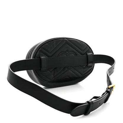 Gucci Calfskin Matelasse GG Marmont Belt Bag 85 34 Black 3 of 13