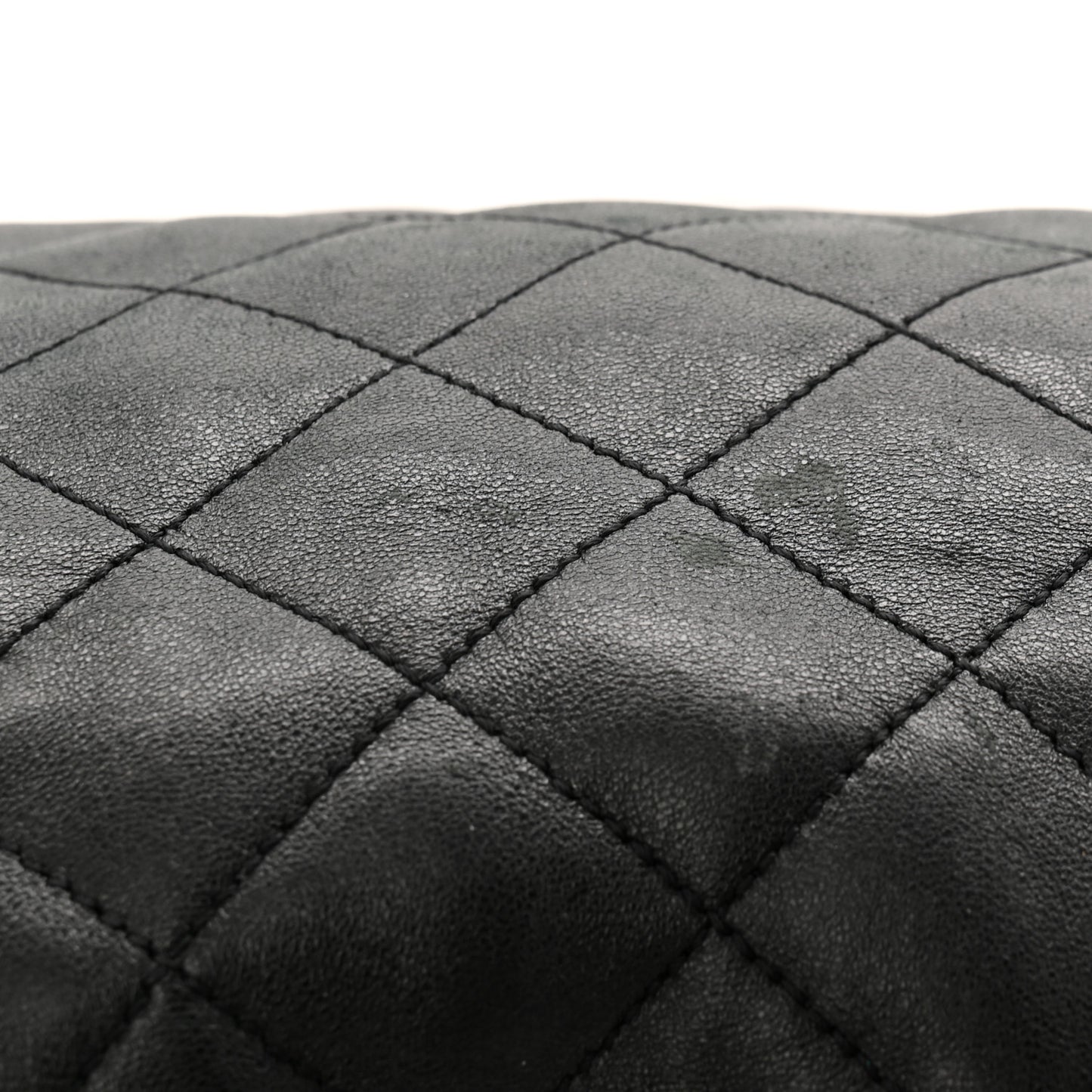 Lambskin Quilted Maxi Icare Shopping Tote Black