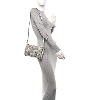 Bottega Veneta Metallic Lambskin Maxi Intrecciato Cassette Crossbody Bag Silver 2 of 10