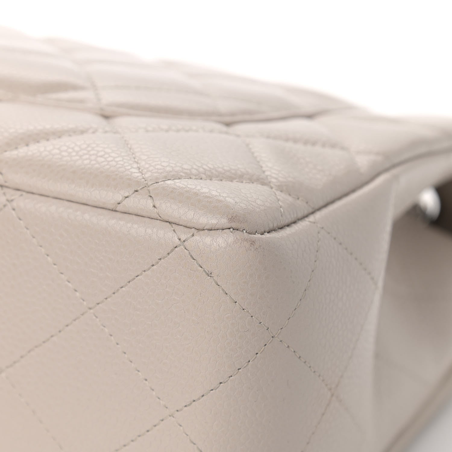 Chanel Caviar Quilted Jumbo Single Flap Ecru 10 of 12