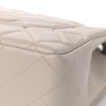 Chanel Caviar Quilted Jumbo Single Flap Ecru 10 of 12