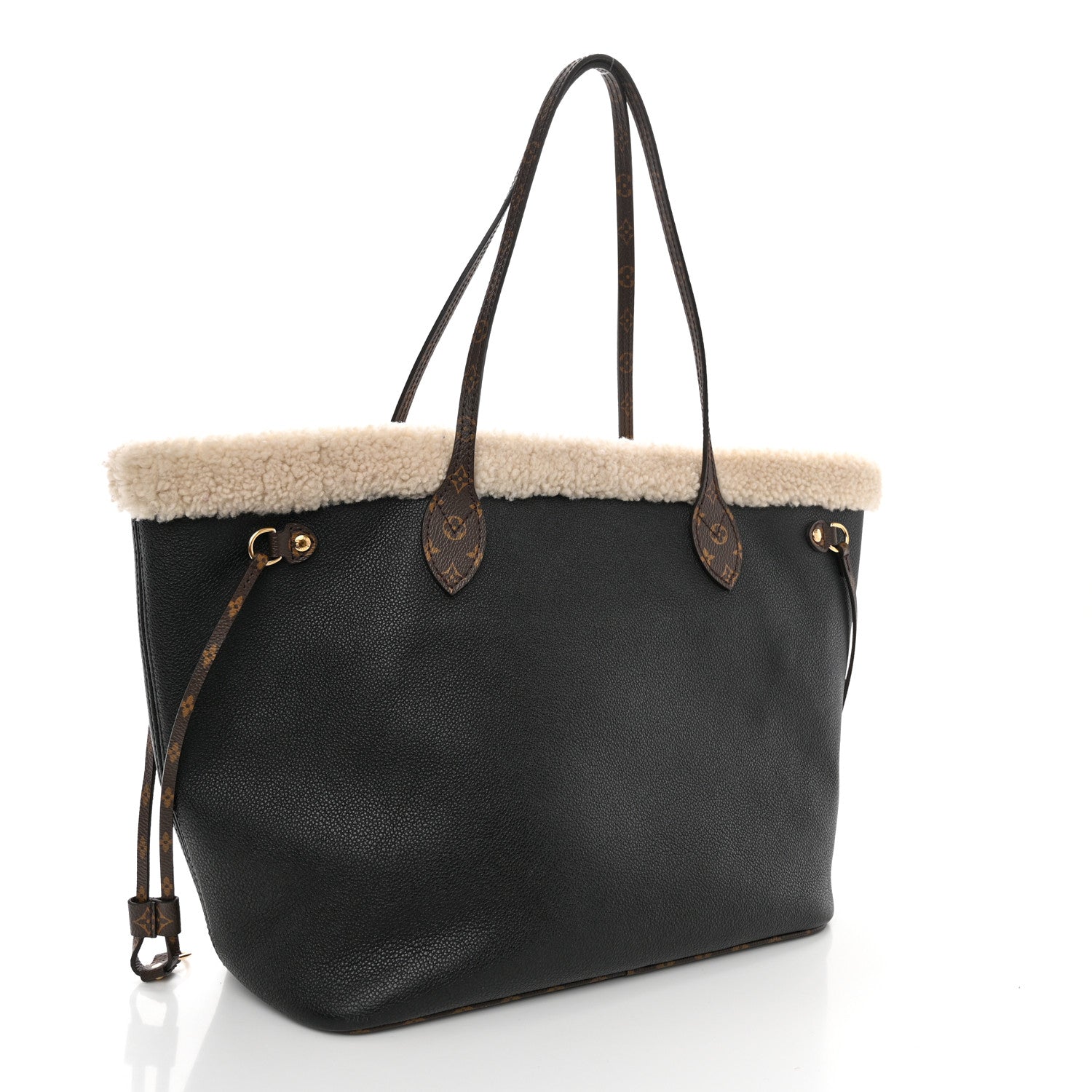 Louis Vuitton Calfskin Monogram Teddy Neverfull MM Black 3 of 11