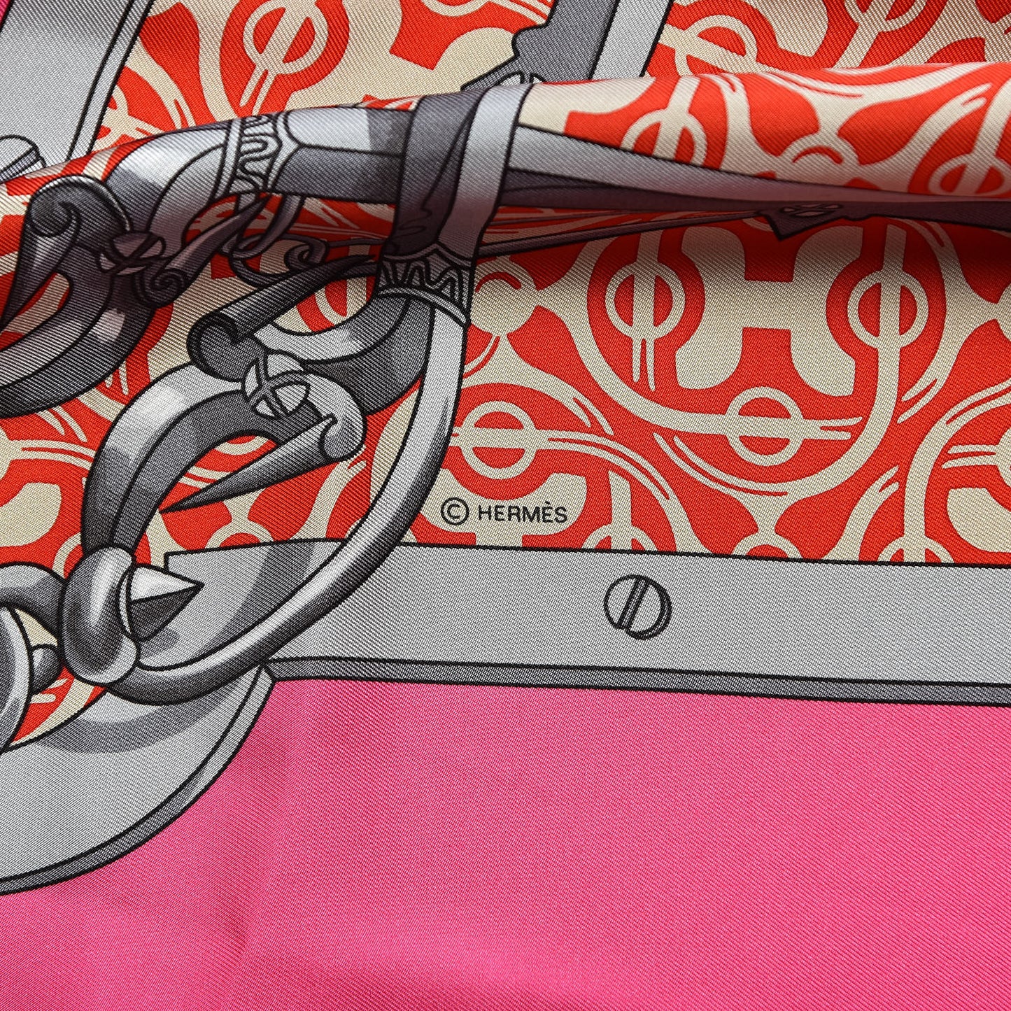 Cashmere Silk Mors Et Gourmettes Remix Shawl 140 Rose Vif Rouge Gris