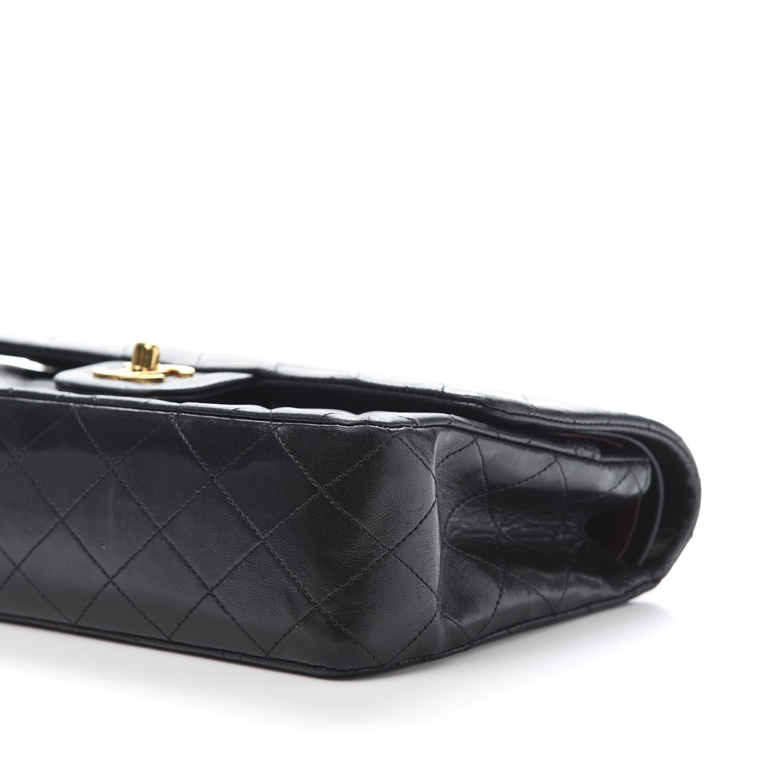 Chanel Lambskin Quilted Medium Double Flap Black 13 of 15