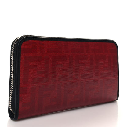Fendi Zucchino Spalmati FF Zip Around Wallet Red 3 of 7