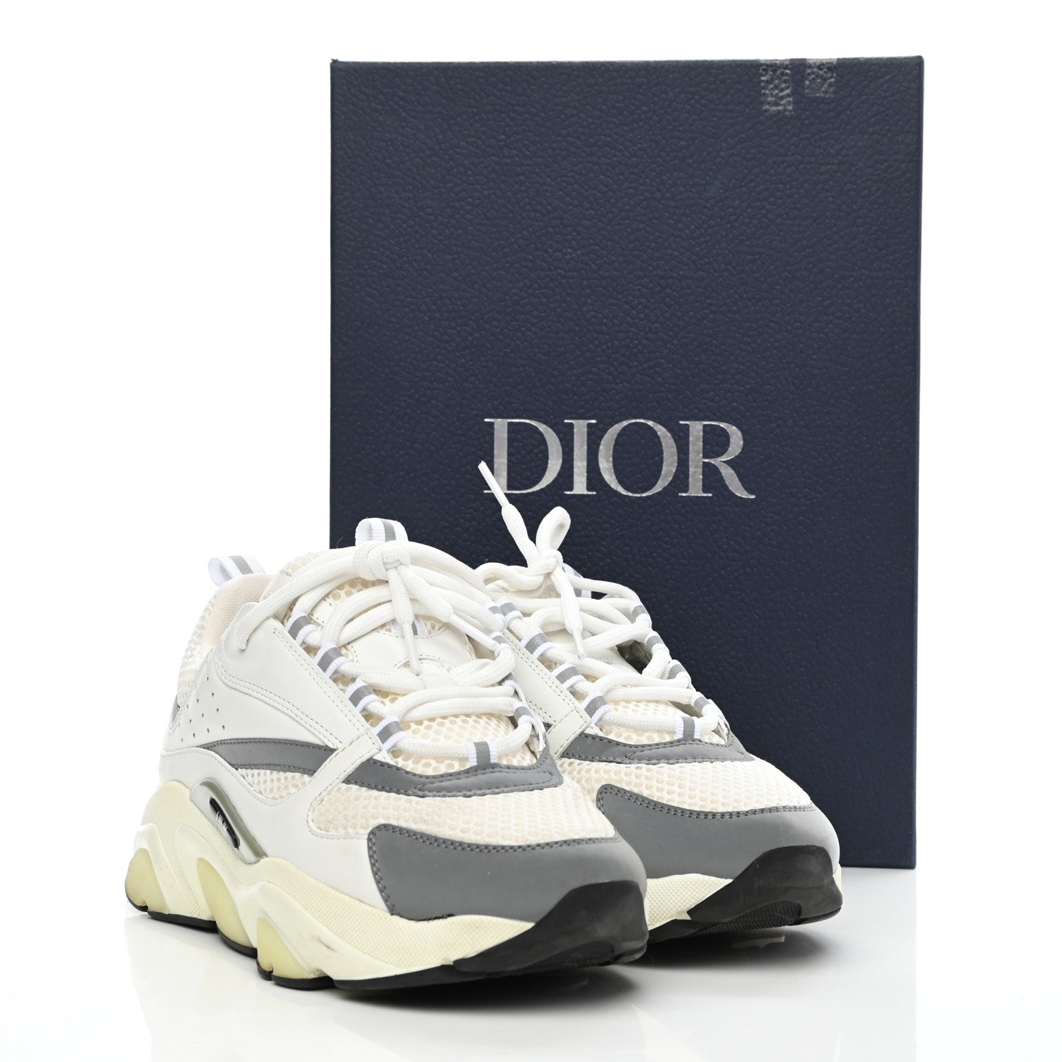 Christian Dior Technical Mesh Calfskin Mens B22 Sneakers 41 White 11 of 11