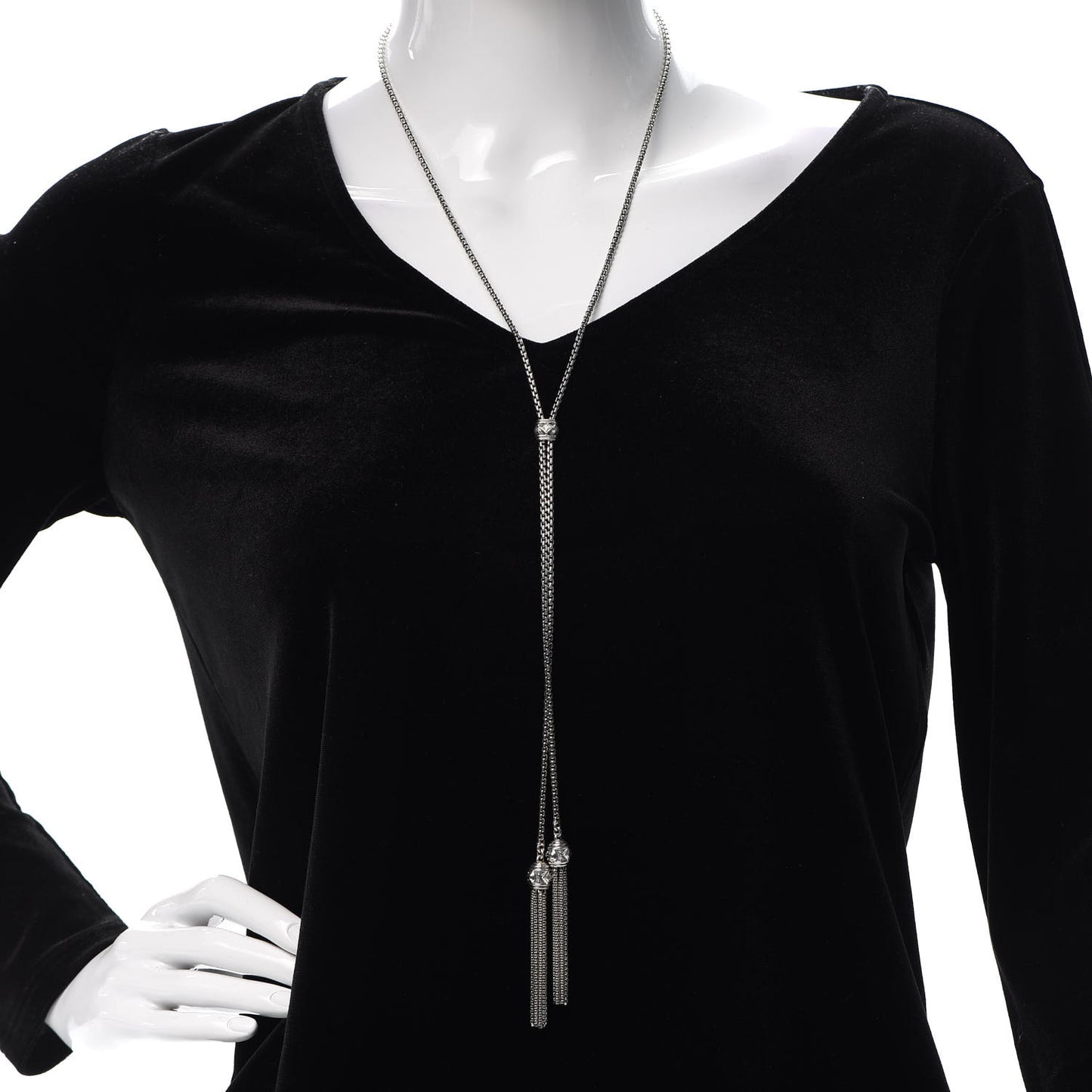 Sterling Silver Diamond Renaissance Tassel Necklace