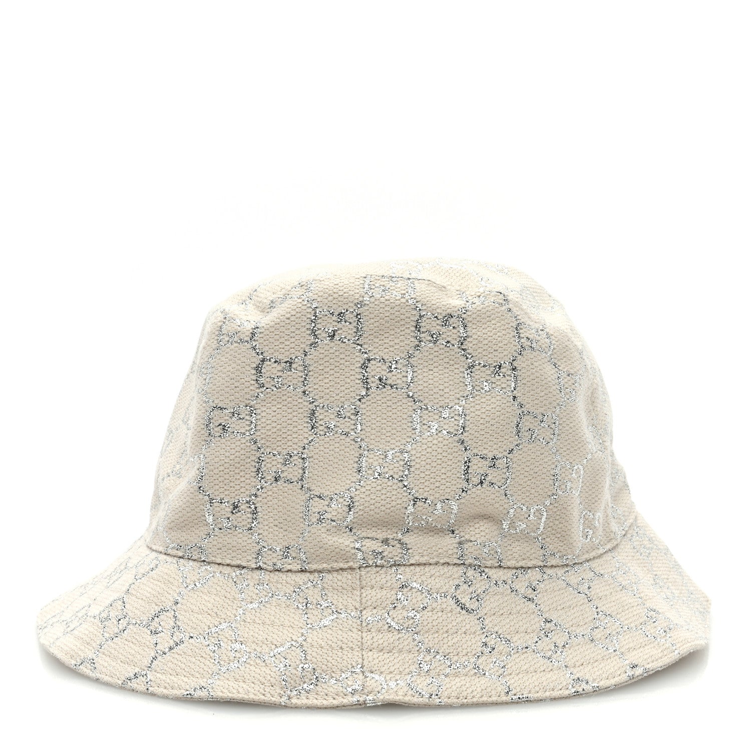 Gucci Canvas Lame GG Monogram Bucket Hat M Silver 6 of 8