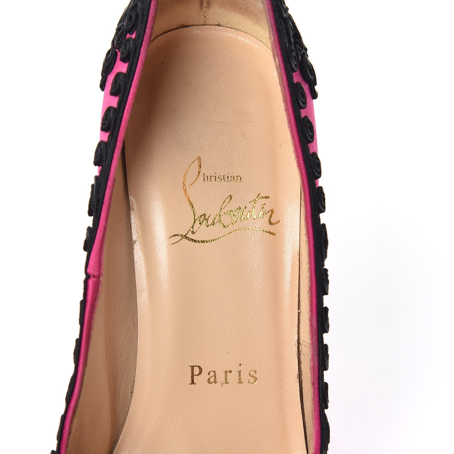 Christian Louboutin Satin Samira 100 Pumps 35.5 Pink Black 10 of 12