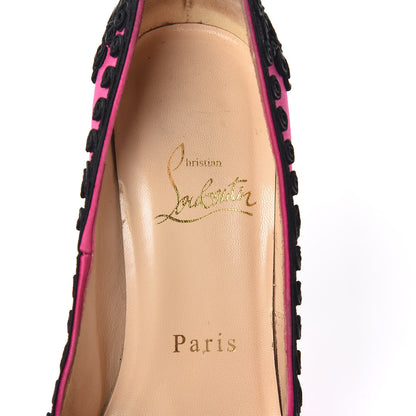 Christian Louboutin Satin Samira 100 Pumps 35.5 Pink Black 10 of 12
