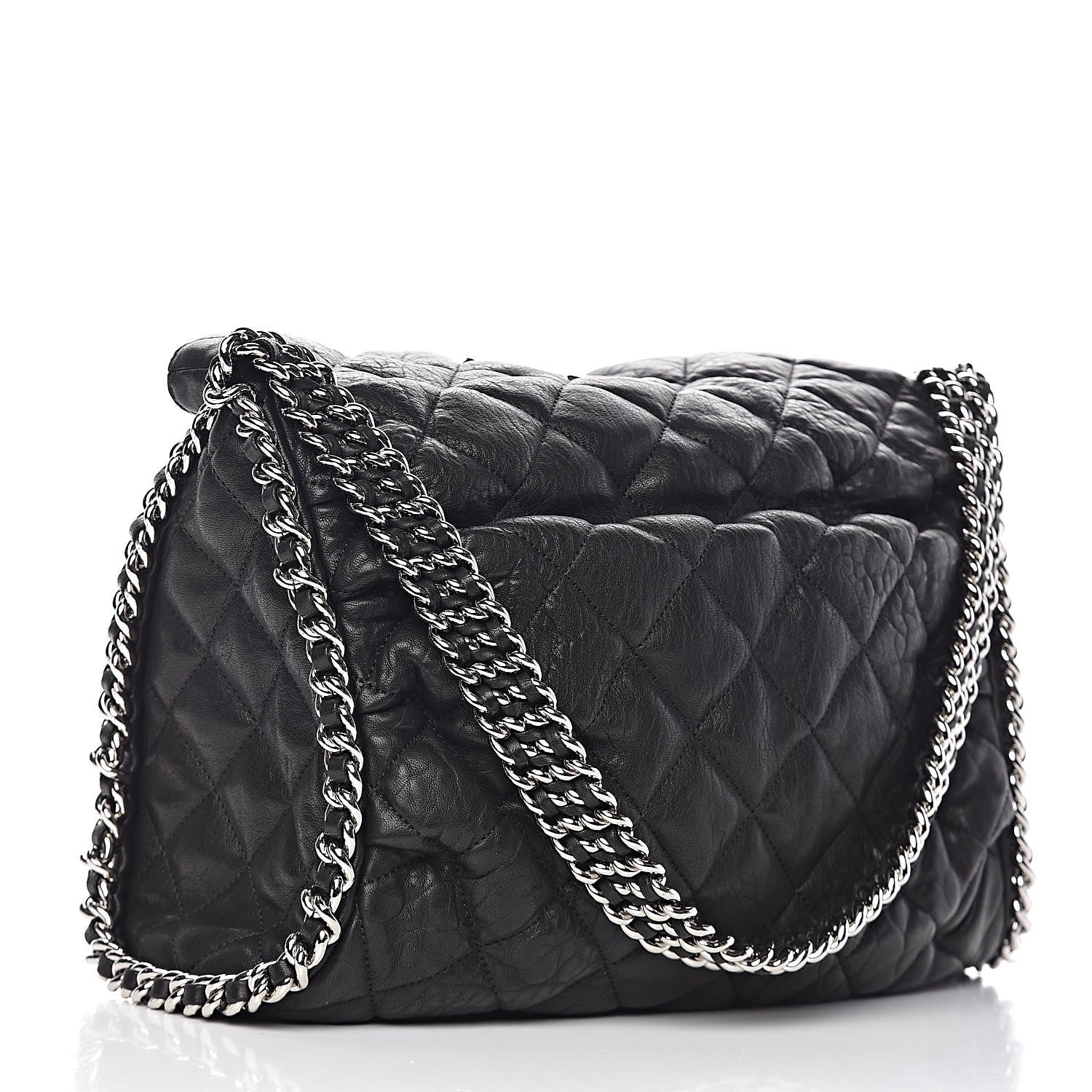 Chanel Washed Lambskin Chain Around Hobo Black 3 of 11