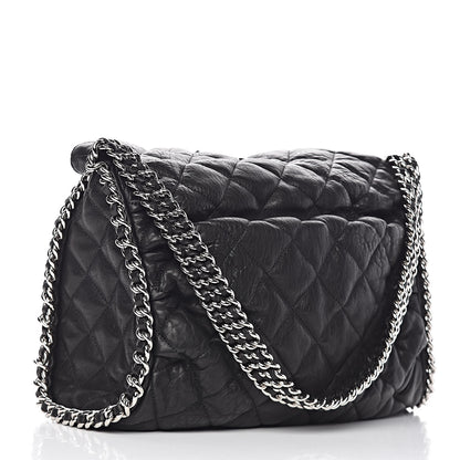 Chanel Washed Lambskin Chain Around Hobo Black 3 of 11