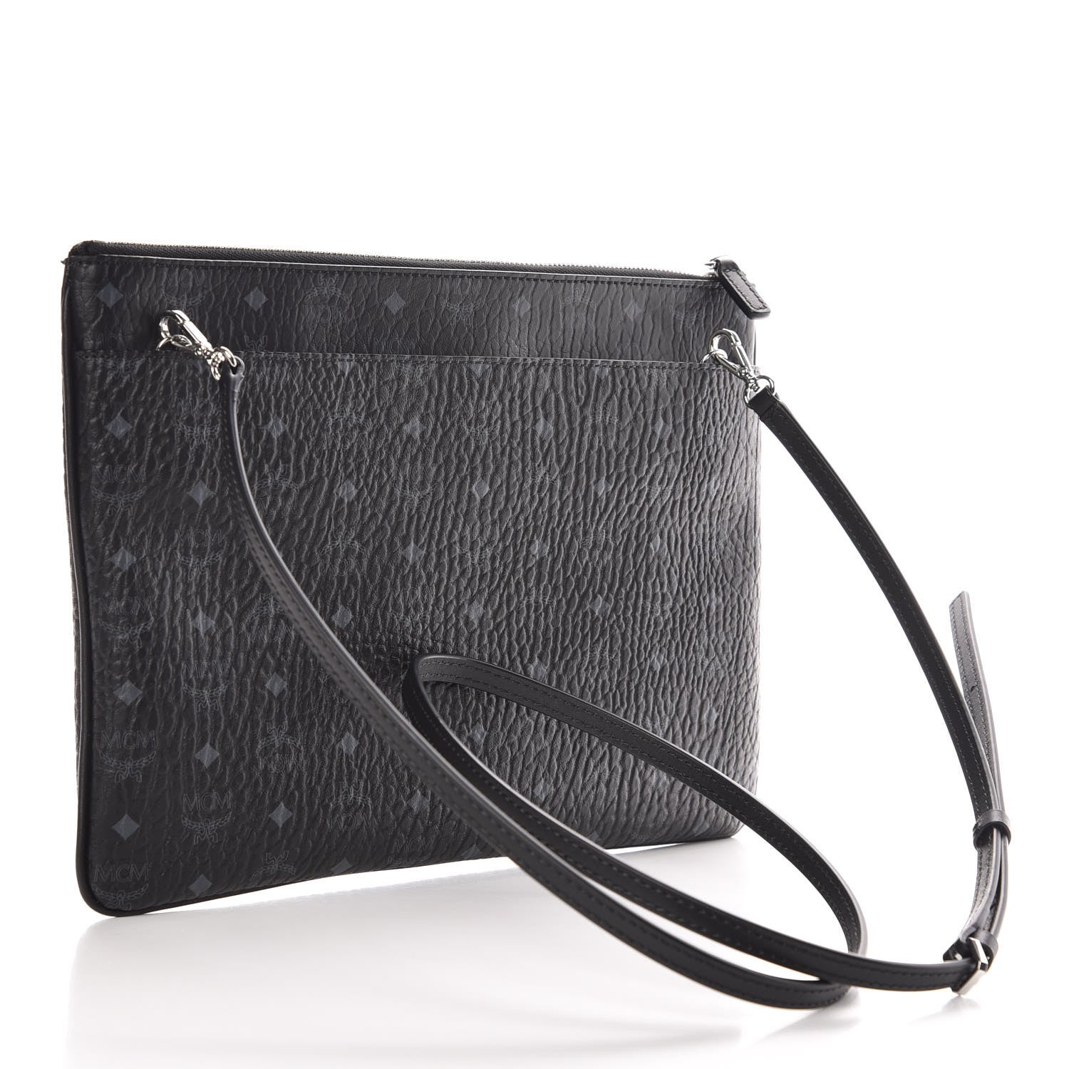 MCM Visetos Medium Crossbody Pouch Black 3 of 8