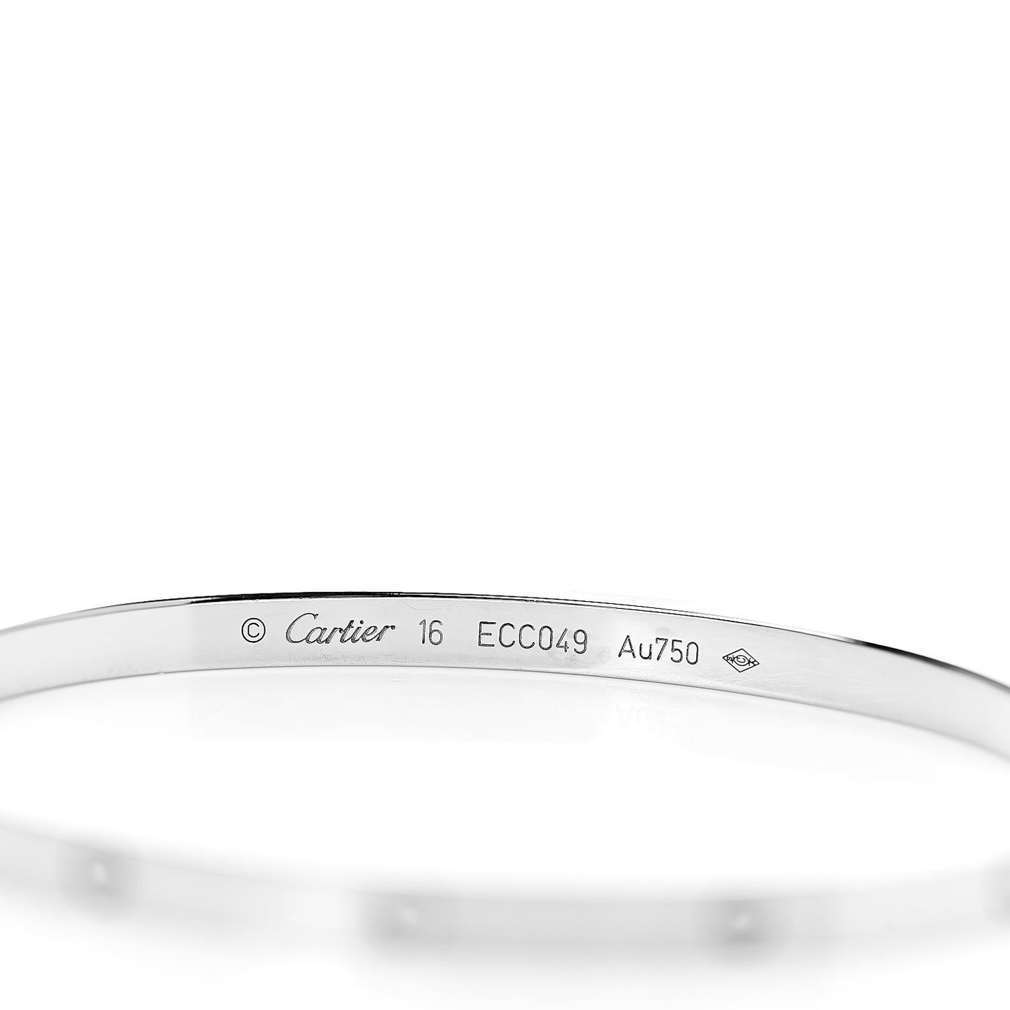 18K White Gold Small LOVE Bracelet 16