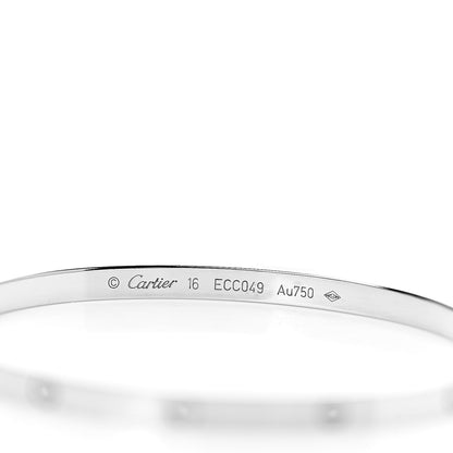 Cartier 18K White Gold Small LOVE Bracelet 16 4 of 6