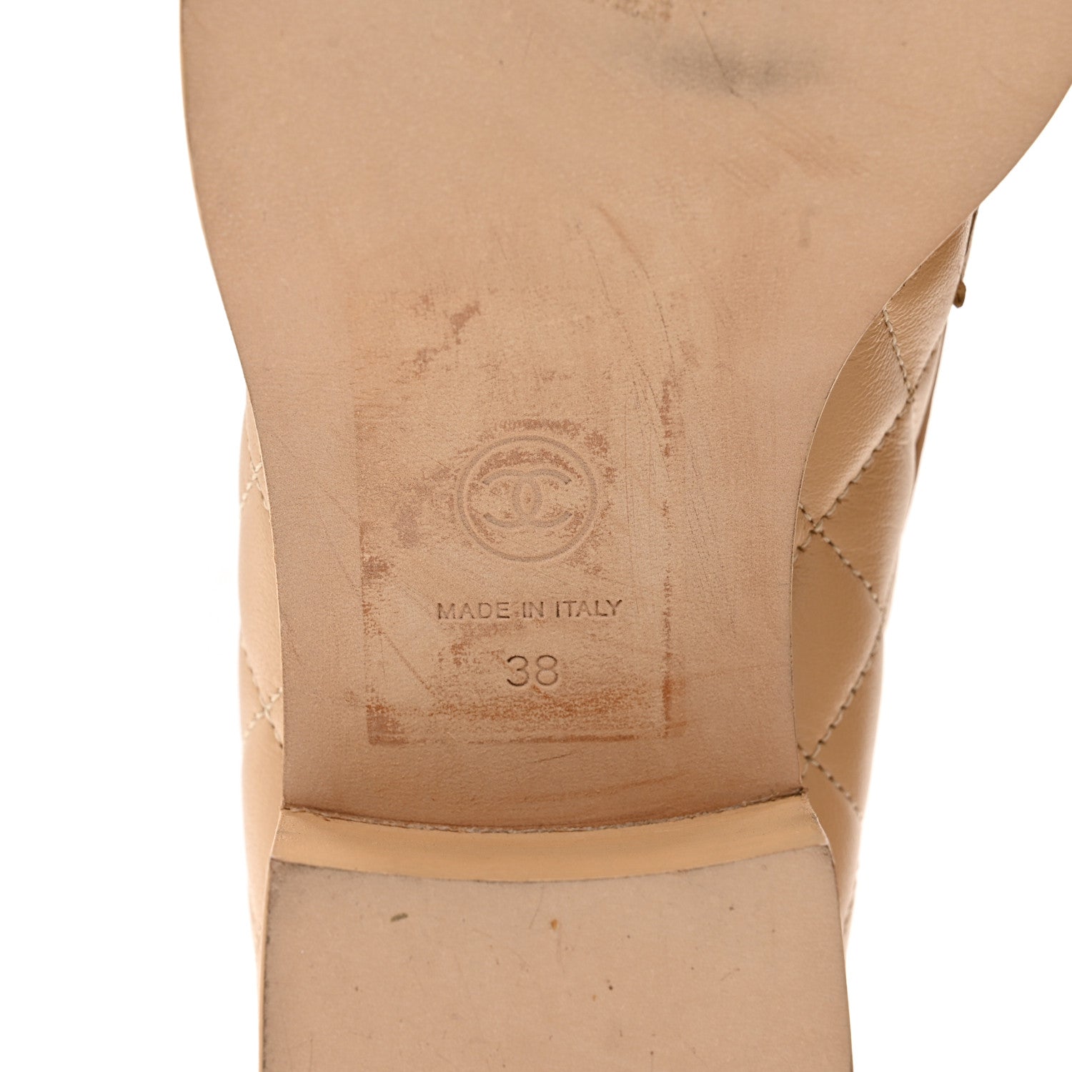Chanel Lambskin Quilted CC Heart Loafers 38 Beige 6 of 9