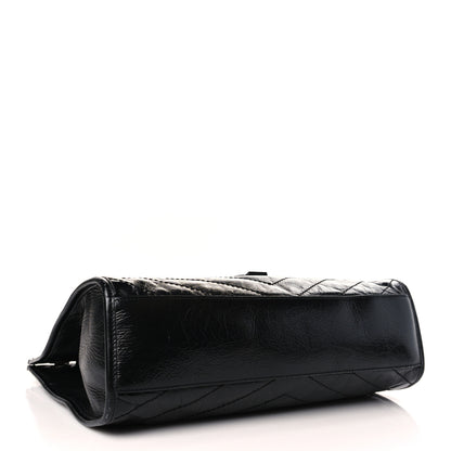 Saint Laurent Crinkled Calfskin Matelasse Monogram Medium Niki Shopper Tote Black 4 of 9