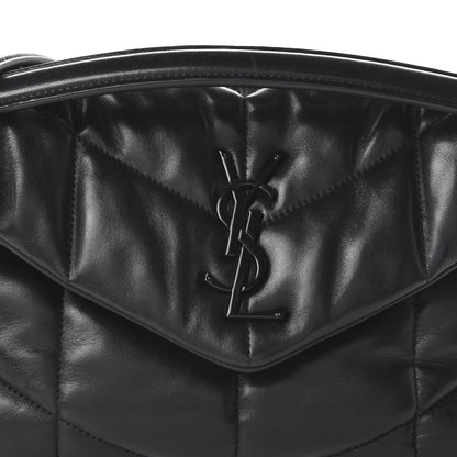 Saint Laurent Lambskin Quilted Small Loulou Puffer Monogram Chain Satchel Black 9 of 9