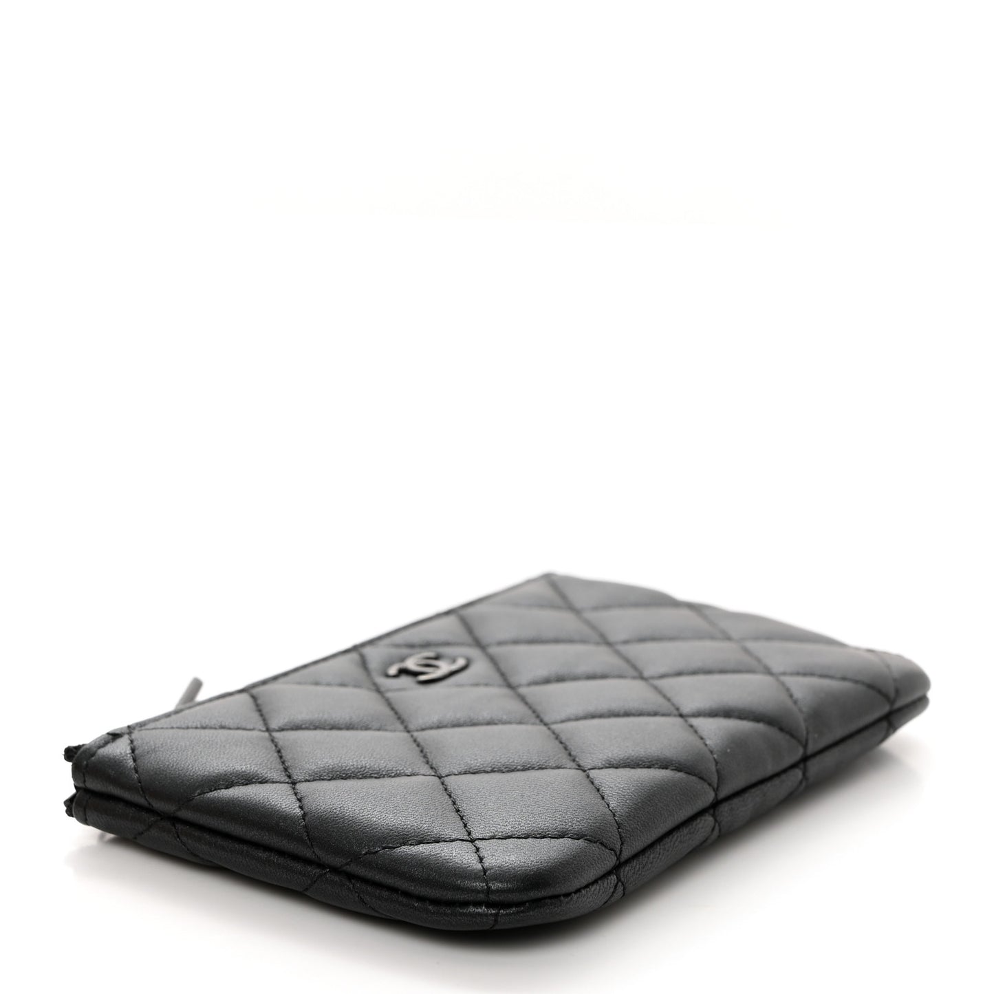 Pearly Lambskin Quilted Small Cosmetic Case So Black