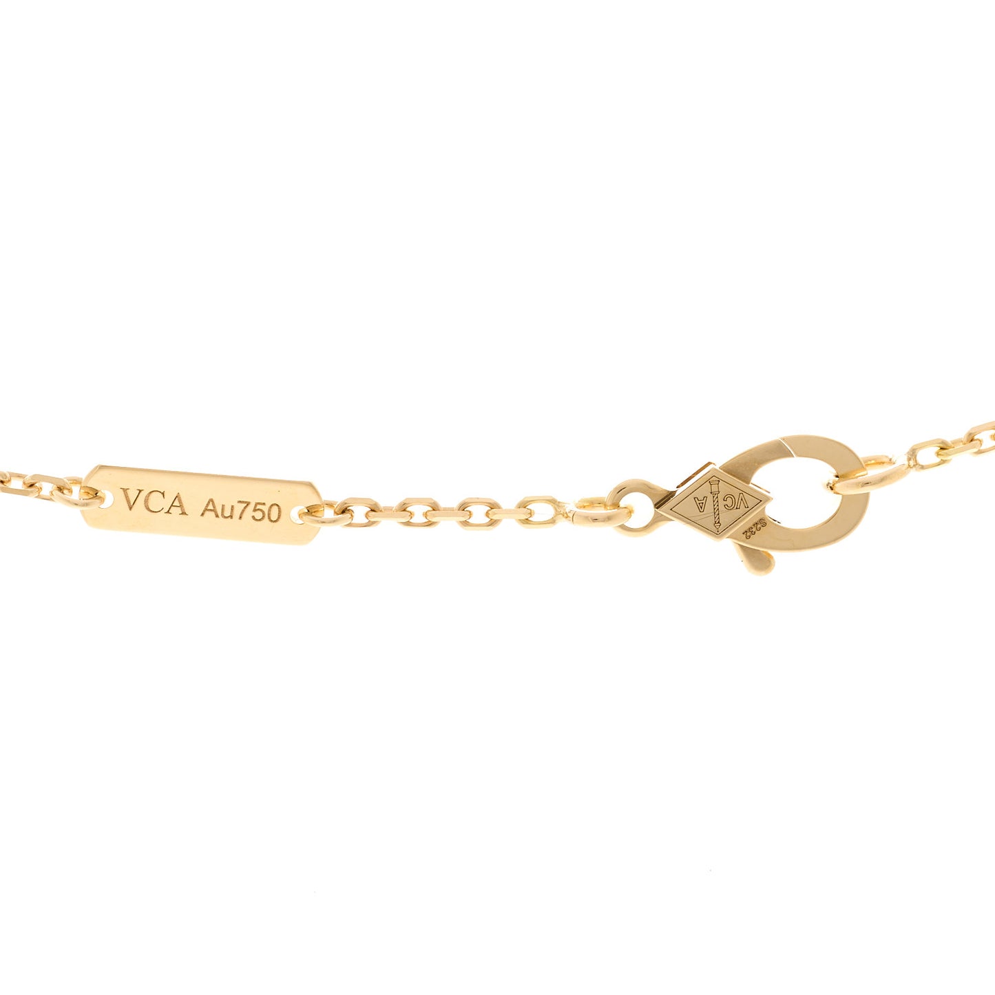 18K Yellow Gold Black Onyx Vintage Alhambra Pendant Necklace