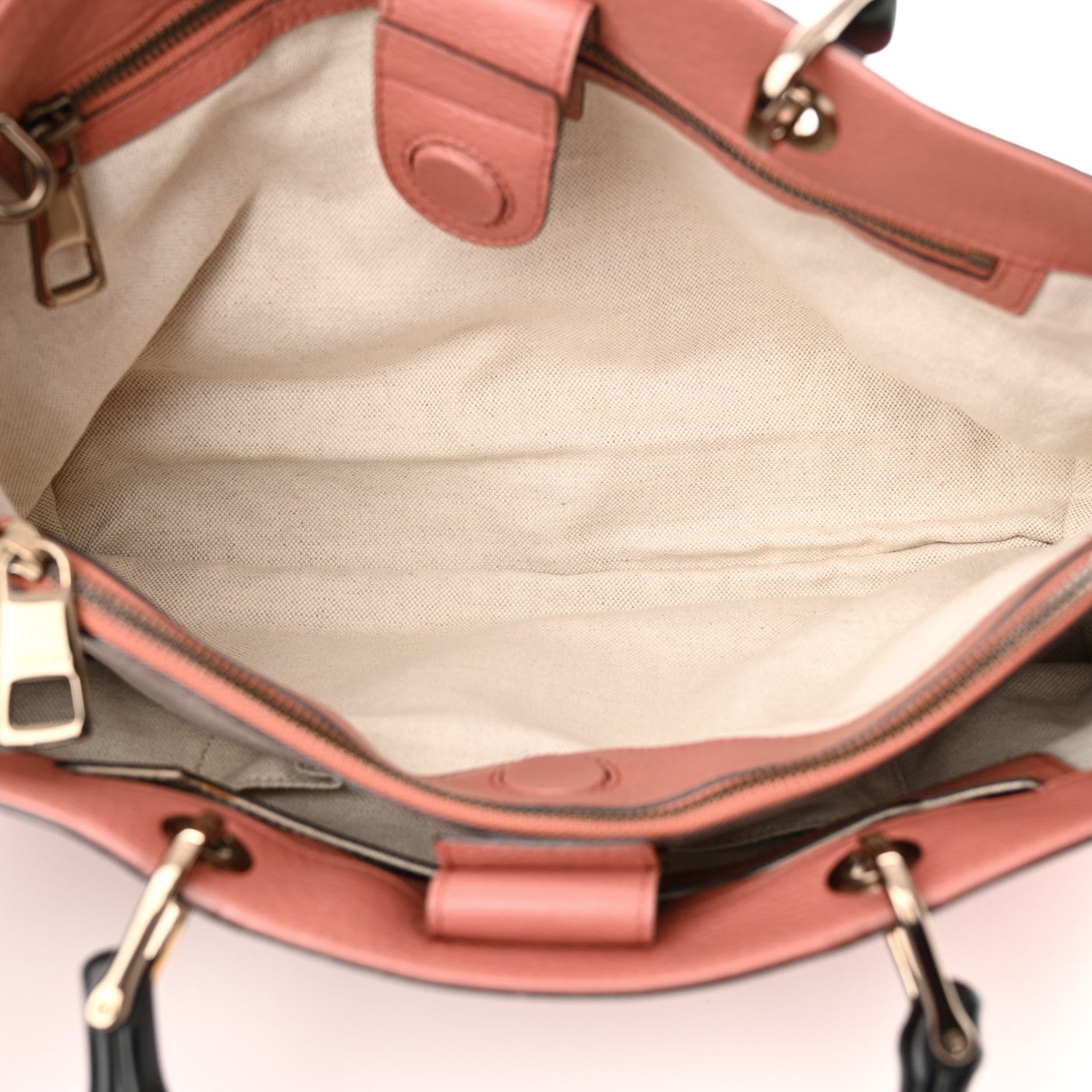 Gucci Pebbled Calfskin Bi-Color Medium Bamboo Shopper Tote Pink 5 of 18
