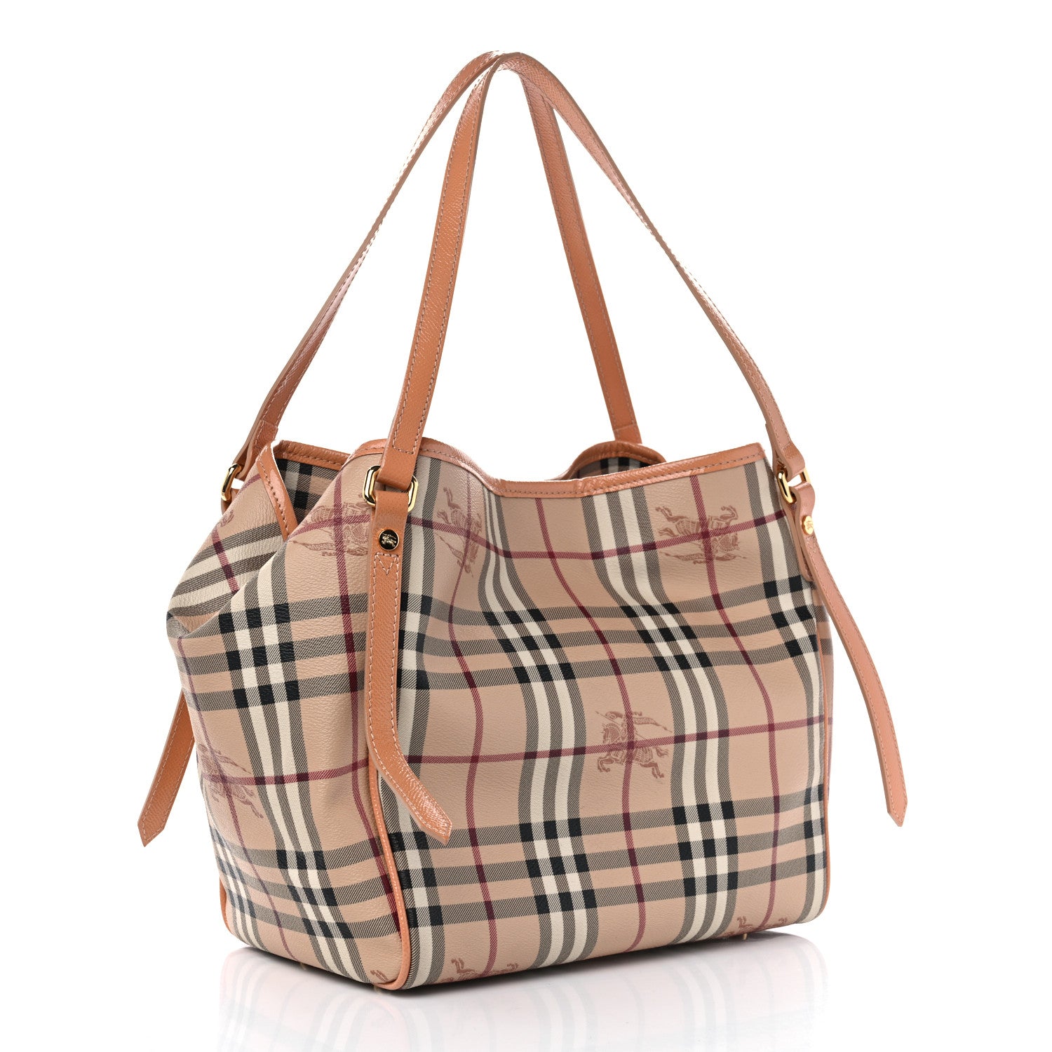 Burberry Haymarket Check Small Canterbury Tote Pale Coral Pink 3 of 13