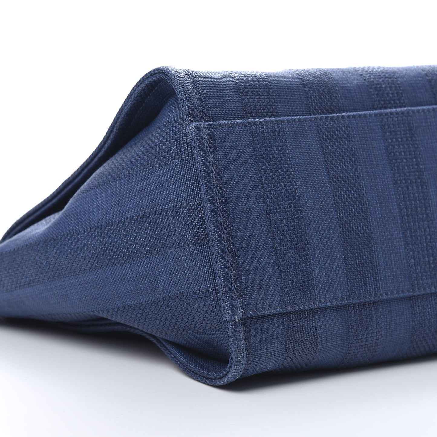 Mixed Fibers Striped Medium Deauville Tote Navy Blue