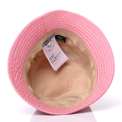 Prada Re-Nylon Metal Triangle Logo Womens Bucket Hat M Begonia 4 of 4