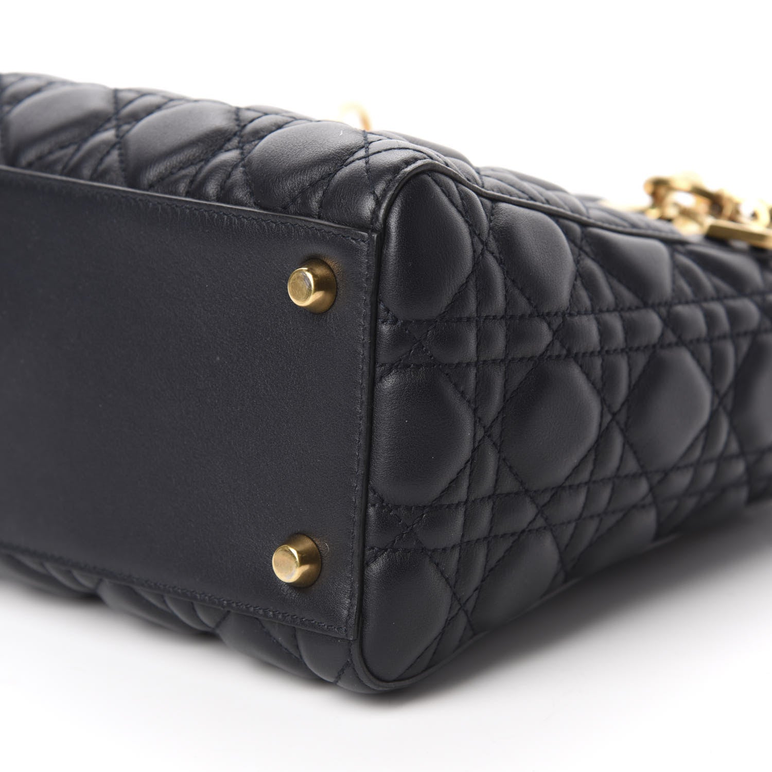 Christian Dior Lambskin Cannage Medium Lady Dior Navy Blue 7 of 12