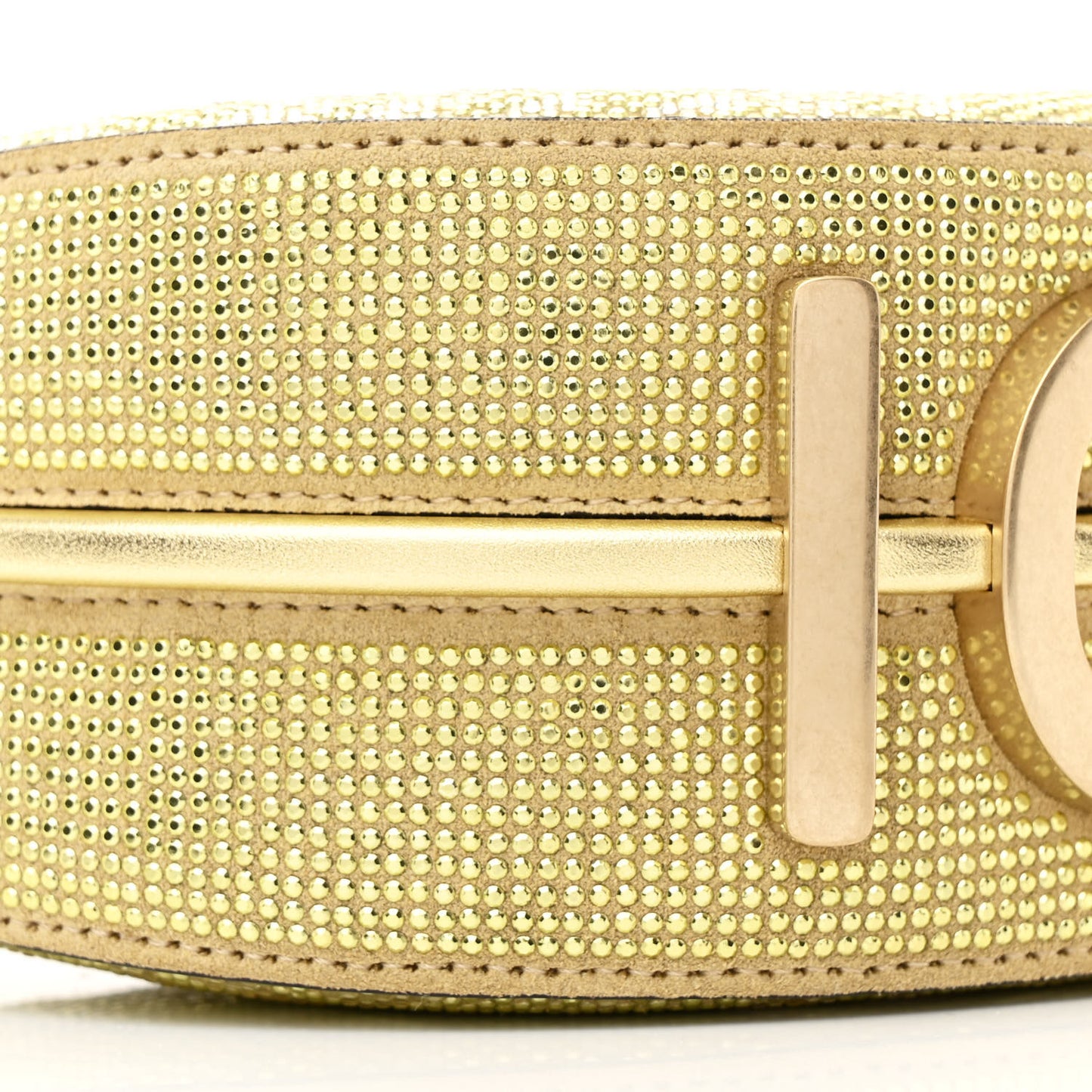 Crystal Vitello Laminato Suede FF Mini Fendigraphy Hobo Bag Platino