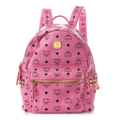 MCM Visetos Small Side Stud Stark Backpack Pink 1 of 10
